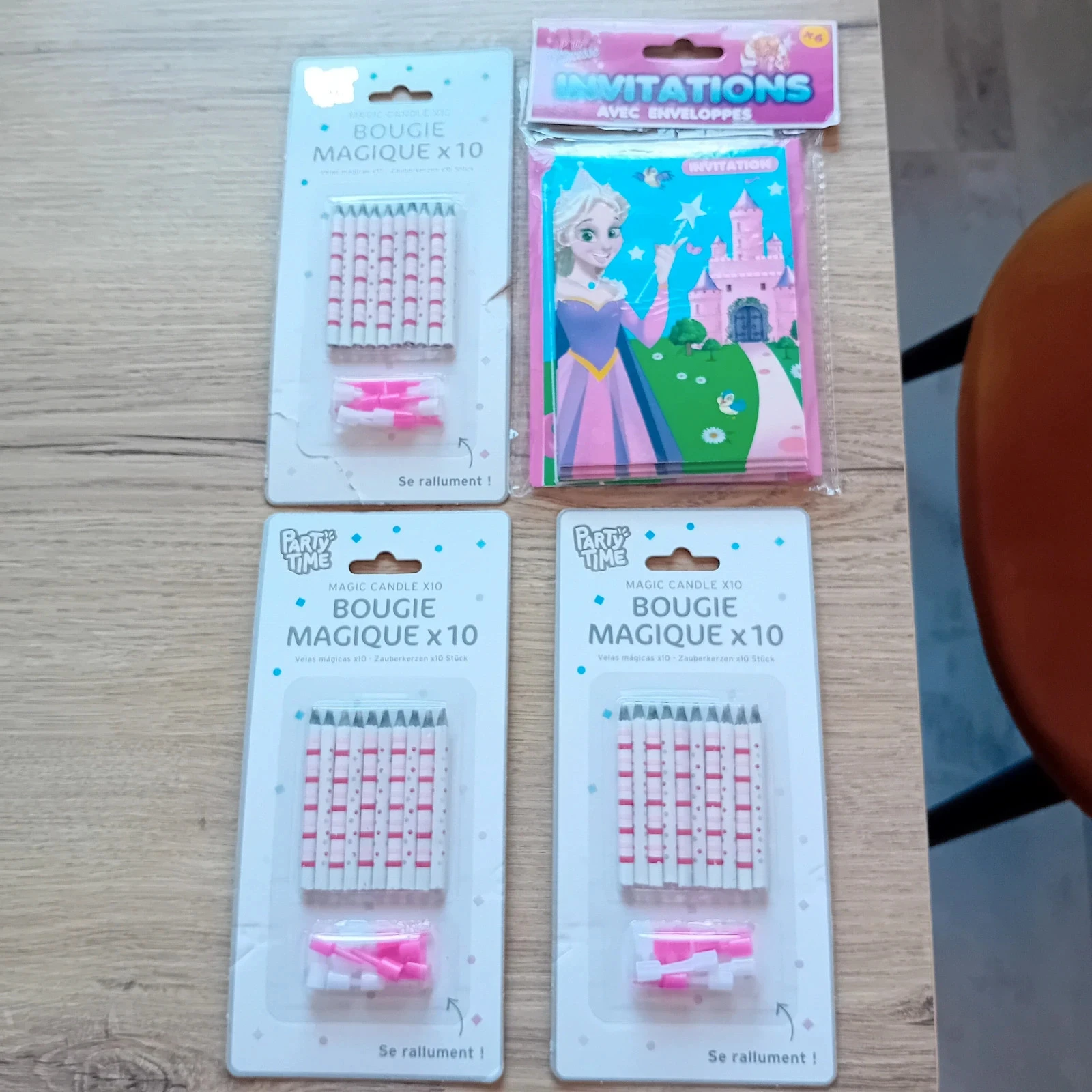 💙 bougies magiques et invitations princesse